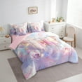 thumbnail image 3 of Castle Fairy Pink Golden Butterfly 7-Piece Twin Bedding Sets for Teens Women Men,Abstract Gradient Bedding Comforter Set,Floral Rose Breathable Sheet Sets,Breathable Home Decor, 3 of 8