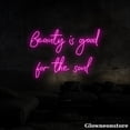 thumbnail image 4 of Glowneon Beauty Is Good for the Soul Neon Sign, Beauty Studio Sign, Motivation Quotes Sign, 4 of 5