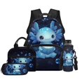 thumbnail image 2 of Garronmavis Backpack Set for Kids Large Capacity School Backpack with Lunch Box, Soft Pencil Case and Water Bottle Covers，Elementary Primary School Bag with Adjustable Straps Reading Axolotl Print, 2 of 8
