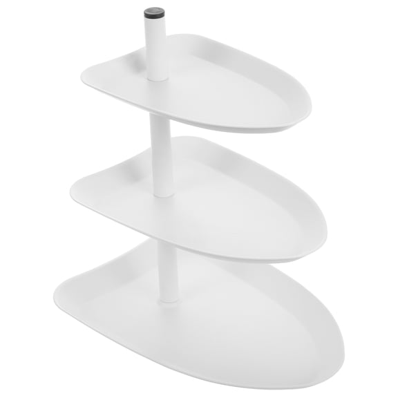 WORGEOUS 3 Tiered Tray Stand Coffee Table Decor Stainless Steel Fruit Cupcake Display White 1 Set