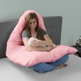 thumbnail image 6 of Lavish Home 61-inch Full U-Shaped Cotton  Body Pillow Replacement Cover for Adult(Pink), 6 of 8