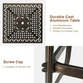 thumbnail image 7 of 31.5*31.5*42 Outdoor Dining Table,Patio Table, Aluminum Square Table with 2" Umbrella Hole,,Patio Dining Table,Outdoor Furniture for Porch Balcony Backyard Garden,Antique Bronze, 7 of 7