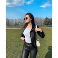 thumbnail image 2 of Women's 2 Piece Bodysuits Sexy Ribbed One Piece Long Sleeve Crew Neck Tops Bodysuits, 2 of 3