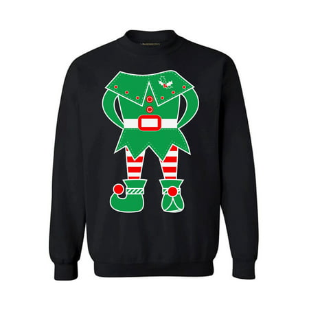 Awkward Styles Elf Christmas Sweatshirt Holiday Sweater Elf Suit Christmas Sweater Elf Christmas Sweater Holiday Party Family Elf Christmas Sweatshirt for Men and for Women Xmas (Best Spiderman Suit For Sale)