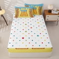 thumbnail image 4 of Homewish Light Blue Dripping Baseball Stitch Waffle Letter A Graphic Zipper Twin Comforter Sets with Fitted Sheet and 2 Pillowcases,Alphabet Graphic Zipper Bedding Set,4-Piece, 4 of 6