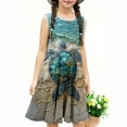 thumbnail image 6 of SGFCWSX Girls Sleeveless Dress Floral Print Crew Neck A-Line Summer Party Dresses for Kids Multicolor Size 5-6 Years, 6 of 6