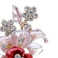 thumbnail image 4 of Yesbay Brooch Pin Flower Shape Chic Decoration Alloy Rhinestone Inlaid Flower Brooch Pin for Wedding, 4 of 4