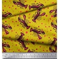 thumbnail image 3 of Soimoi Poly Georgette Fabric Dot & Lobster Ocean Decor Fabric Printed Yard 42 Inch Wide, 3 of 3