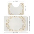 thumbnail image 2 of Gold Floral Round Frame Bathroom Rugs Set 2 Pieces, Bathroom Set - Quick Drying Bath Mat And U-Shaped Toilet Rug, Water Absorbent Bath Carpet For Bedroom Floor Living Room, Machine Washable, 2 of 6