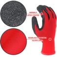thumbnail image 4 of Guantes de trabajo de seguridad Evridwear, caucho de látex arrugado, 12 pares, 4 of 9
