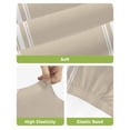thumbnail image 4 of Beige Striped Bar Stool Covers Set of 2, Farmhouse Luxurious White Stripes Modern Abstract Art Stretch Bar Chair Covers with Backs, Removable Pub Counter Chair Cover for Kitchen Dining Room Cafe, 4 of 7