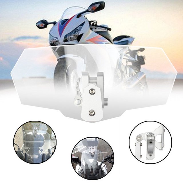 1 clip ajustable para parabrisas de motocicleta en el alerón de extensión del parabrisas Deflector de viento para humo de motocicleta