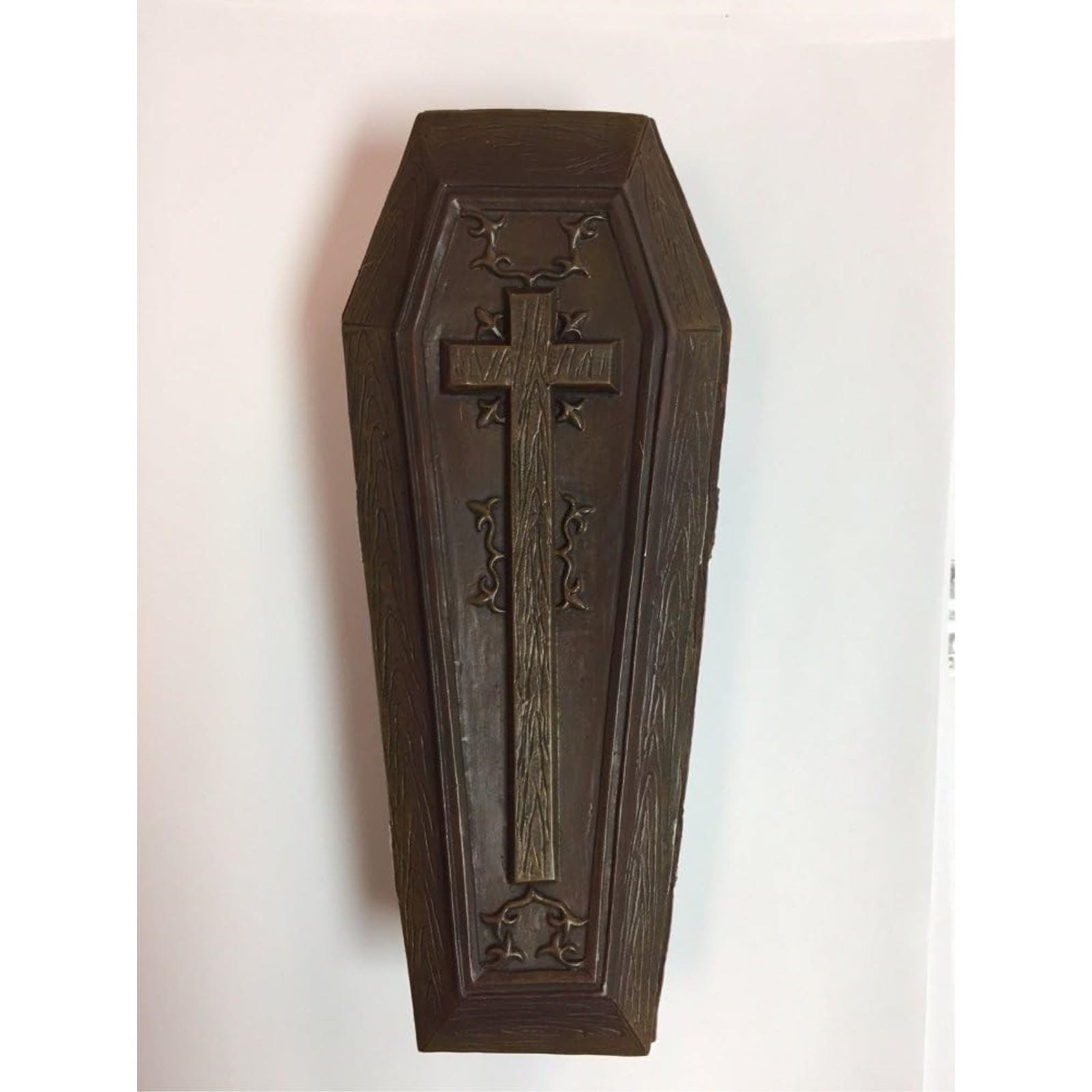 YTC Summit Vampire Coffin Casket Jewelry Boxes, Cross, Cold Cast Resin, Brown, 13.4 oz