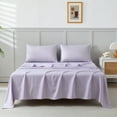 thumbnail image 4 of Jessy Home Bed Sheets Set 4 Piece Queen/Full Sheet Set Light Purple Microfiber Fitted Sheet, Flat Sheet & 2 Pillowcases Bedding Set, 4 of 10