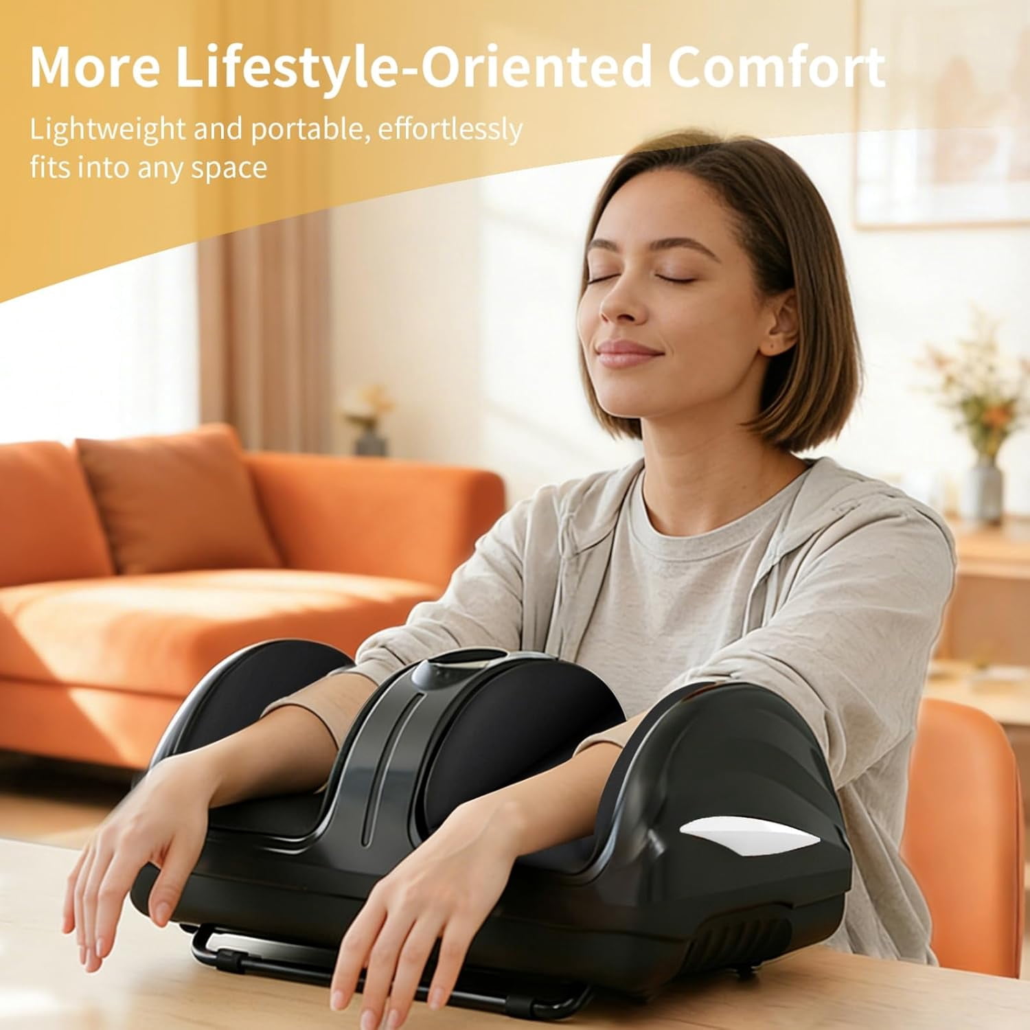 TISSCARE Foot Massager with Heat, Multi-Mode Relaxation Massage System with Rollers for Calf, Ankle, Home and Office Use