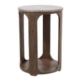thumbnail image 6 of Modern Round End and Side Table for Home Decor - Mango Wood Accent for Small Spaces and Room - Decorative Night Stand or Bedside Drink Table for Bedroom and Living Room Display - 23", Brown & Tan, 6 of 11