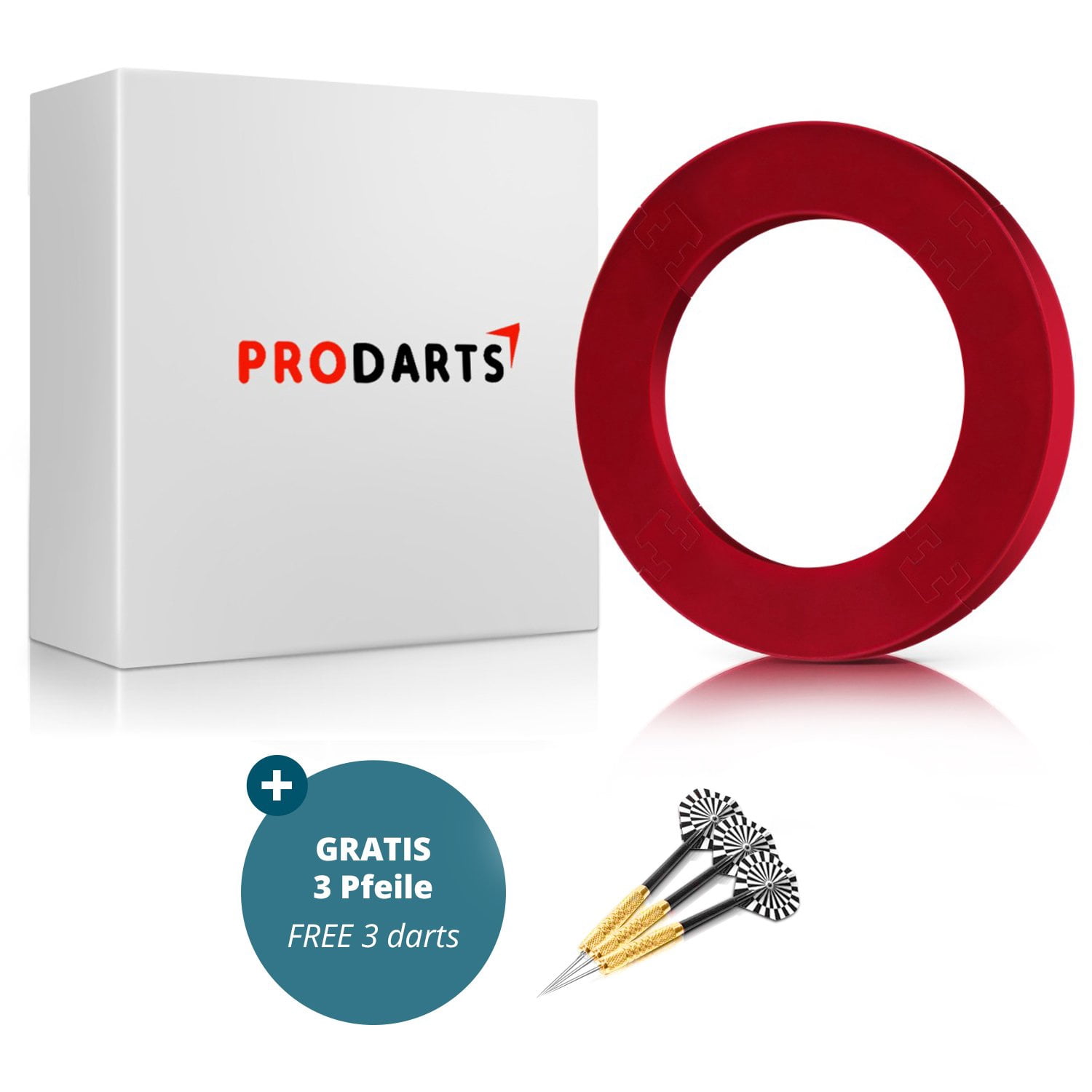 ProDarts Dart Surround for All Brands – dartboards – Darts Collection – red Ring Stable Border – Wall Protection for The Dartboard Without Additional mounting – Professional Look