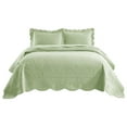 thumbnail image 6 of 3-Piece 100% Cotton Oversized Bedspread Lightweight Quilt Coverlet Embroidery Farmhouse Bedding Set TF (TX Pale Green, King (118"x106")), 6 of 8