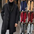 thumbnail image 2 of Aihuaihua Men's Trench Coat Wool Long Elegant Winter Coat Business Men's Coat Long Winter Jacket Men Coats Transition Coat Autumn Warm Trench Coat Plain Autumn Coat Dark Grey XL, 2 of 5