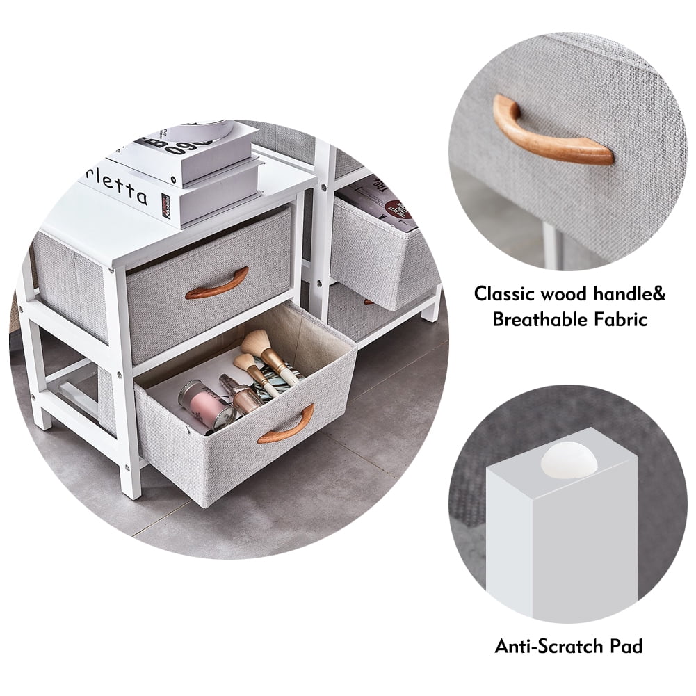 Private Jungle 3 Drawer Fabric Dresser Storage Cabinet, Dresser Chest with Wood Top, Organizer Unit for Closets Bedroom Nursery Room Hallway,White Private Jungle 3 Drawer Fabric Dresser Storage Cabinet, Dresser Chest with Wood Top, Organizer Unit for Closets Bedroom Nursery Room Hallway,White