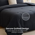 thumbnail image 4 of Sleep Zone 85gsm Luxury Plush Solid Microfiber Comforter Set, All Season Ultra Soft Bedding, Full Black, 4 of 10