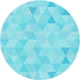 thumbnail image 1 of Ahgly Company Machine Washable Indoor Round Transitional Bright Turquoise Blue Area Rugs, 7' Round, 1 of 7