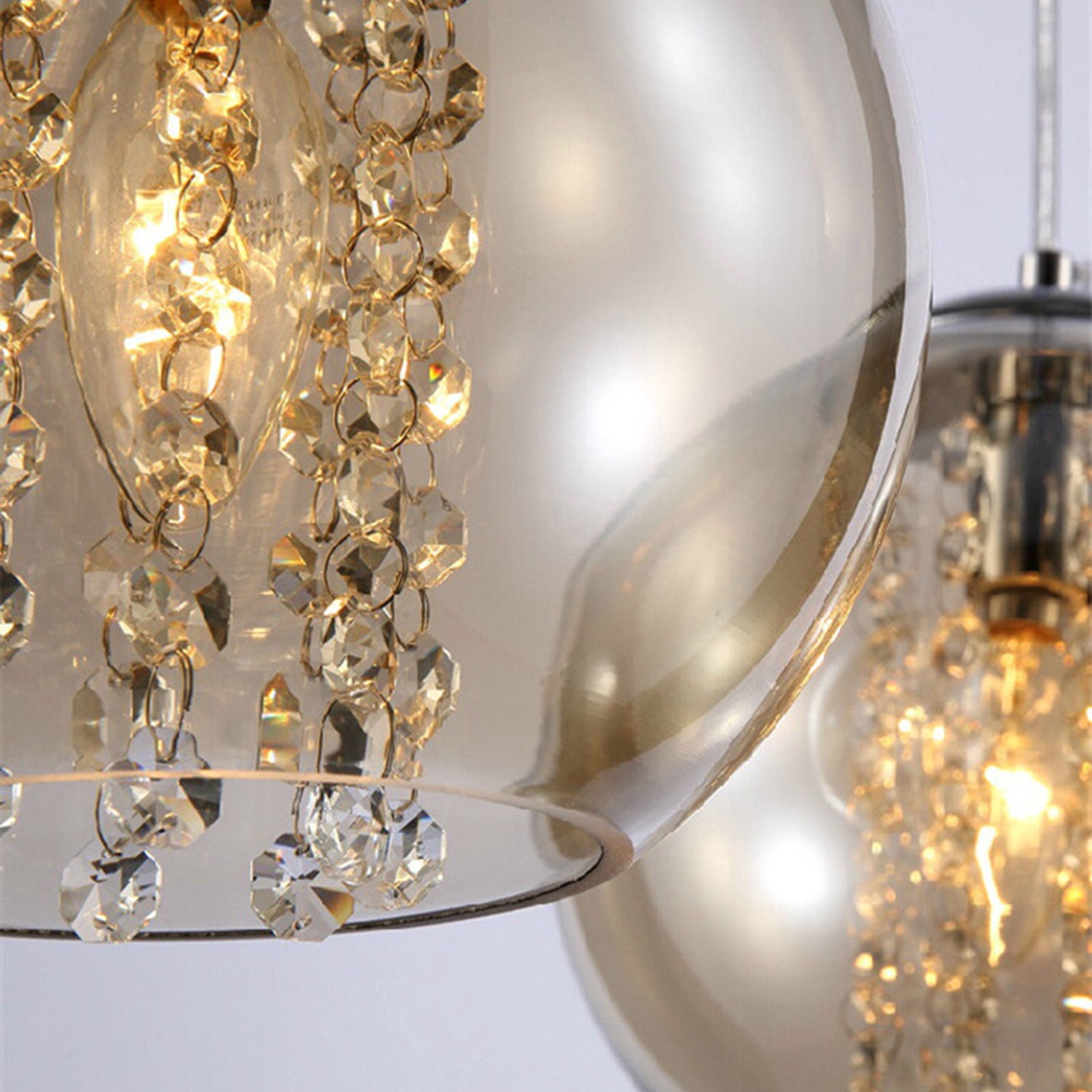 Industrial & Classic European Style Chandelier - Iron&Glass Material, 3*E12/E14 Lamp Holders for Bedroom/Dining Room/Living Room (Bulb Not Included)