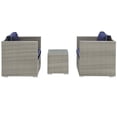 thumbnail image 3 of Modway Repose 3 Piece Outdoor Patio Sectional Set in Light Gray Navy, 3 of 6