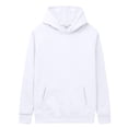 thumbnail image 6 of Mens Basic Blank Fleece Hood Pullover, Front Kangaroo Pocket Long Sleeve Top, Sports Casual All Season Outfit White M, 6 of 8