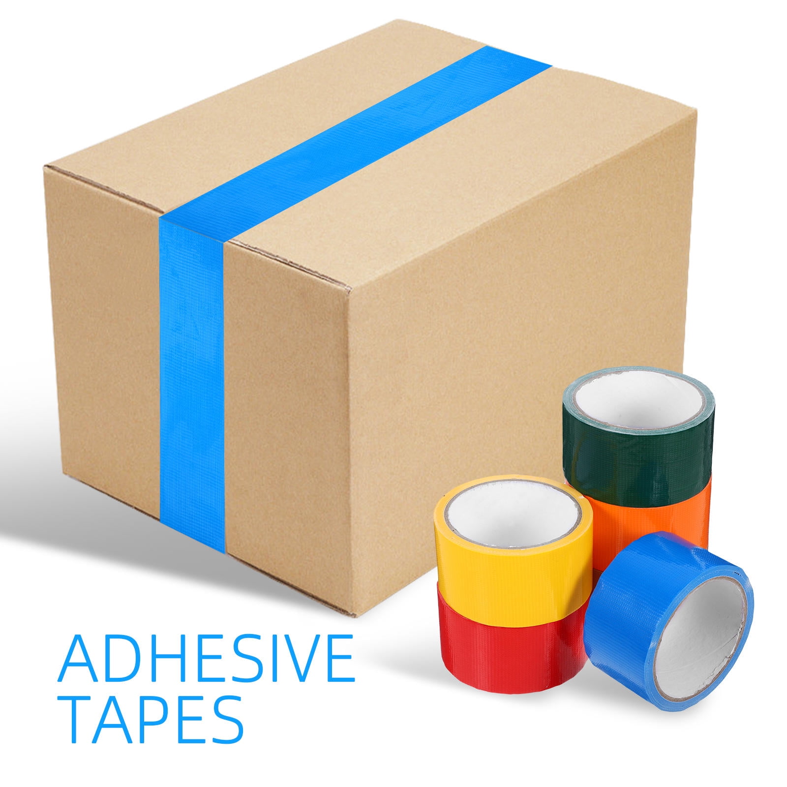 OUNONA 6 Rolls Bright Colored Heavy Duty Duct Tape, Strong Tear-By-Hand Adhesive Tape for Packing, Repair, and Multipurpose Use