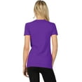 thumbnail image 2 of Womens Basic Cotton Crew Neck Short Sleeve Long Tee Shirt, 2 of 6