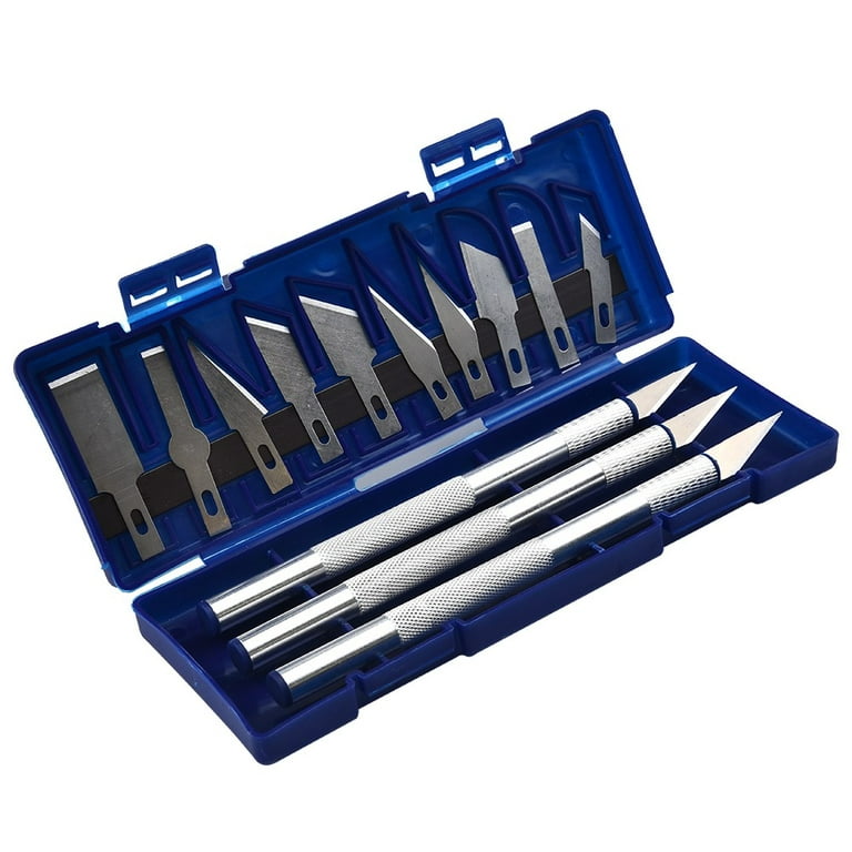 delpattern 16 Pack Craft Hobby Knife Kit, Alloy Steel Utility Art Exacto  Knife Set 