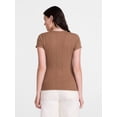 thumbnail image 4 of Scenario Women's Variegated Rib Tee with Short Sleeves, Sizes XS-XXXL, 4 of 6