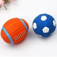 thumbnail image 5 of Eoperou Pet Dog Cat High Elastic Cotton Stuffed Latex Ball Toy Sounding Soccer Rugby, 5 of 8
