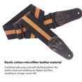 thumbnail image 2 of TFixol Elastic Guitar Strap for Electric Guitar and Bass, Microfiber Leather Head, Adjustable Length, Black/Brown or Black/White Options, RHS-31 Model, 2 of 6