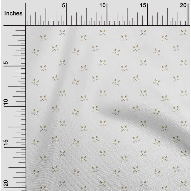 oneOone Cotton Poplin Fabric Cat Face Animal Print Sewing Fabric BTY 56 Inch Wide