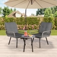 thumbnail image 3 of 3 Piece Wicker Patio Bistro Furniture Set, Asofer Outdoor Balcony Furniture Sets for Backyard, Poolside, Deck, Porch , Gray, 3 of 6