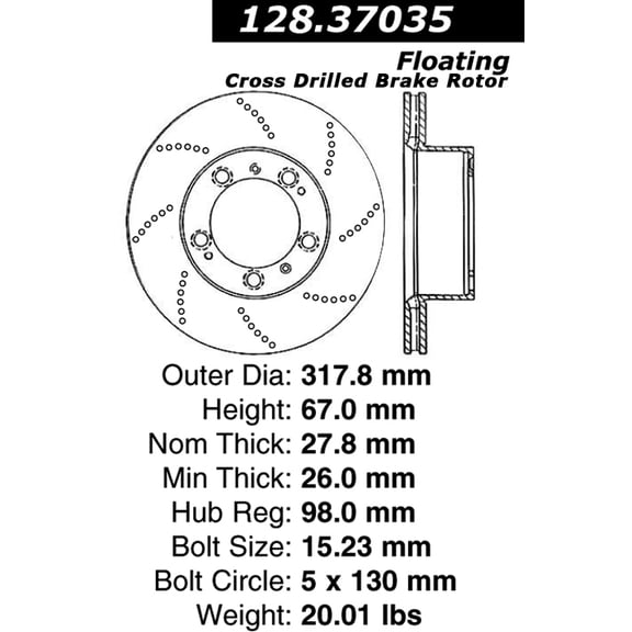 Centric 128.37035 Premium Brake Rotor Fits select: 2006 PORSCHE 911, 2007 PORSCHE 911 NEW GENERATION