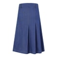 thumbnail image 2 of Girls Casual Denim Skirt Midi Pleated Buttons A-Line Over-Knee with Pocket 3-12Years, 2 of 5
