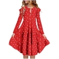thumbnail image 1 of Vestido elástico de manga larga con bloques de color, corte A, estilo skater, para recital escolar, manga corta, cuello redondo, poliéster., 1 of 6