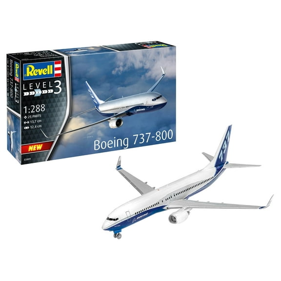 Revell 03809 Boeing 737-800 1:288 Scale Unbuilt/Unpainted Plastic Model Kit , White