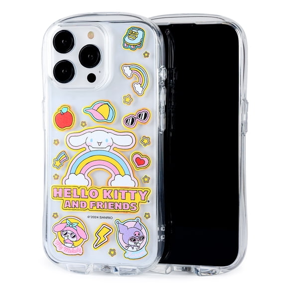 iFace Hello Kitty and Friends Clear Compatible with iPhone 15 Pro Max Case [Look in] Drop Tested Hybrid Cell Phone Grip Cover  Supercute Stickers