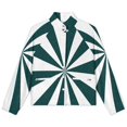 thumbnail image 4 of Jackets for Women Winter Coat Jackets Flannel Stand Collar Jacket(Aesthetic Blue Green And White Sunburst,Size:S-4XL), 4 of 7