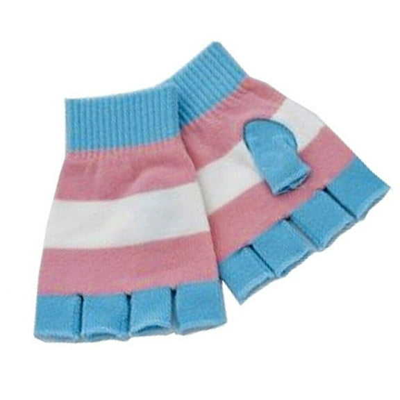 Pride Shack - Transgender Pride Fingerless Gloves - LGBTQ Trans Pride Apparel