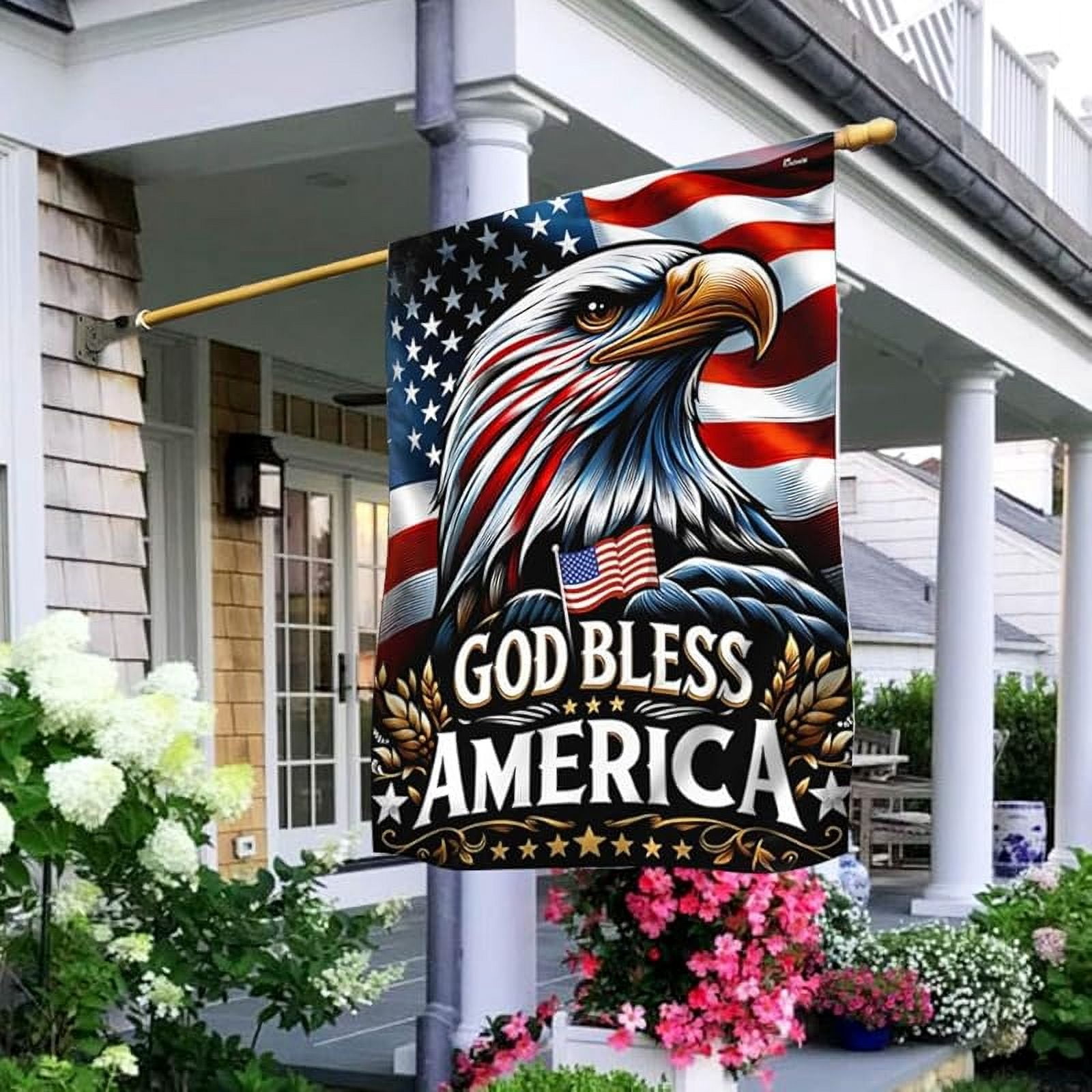 American Flag-Patriotic Eagle God Bless America Flag , Garden Flag USA Flags Premium Polyester-Decorative Indoor Outdoor Flag