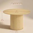 thumbnail image 3 of HOMCOM Round Dining Table, Kitchen Table with Fluted Pedestal Base, Natural, 3 of 10