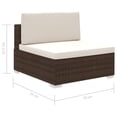 thumbnail image 3 of vidaXL 12 Piece Patio Lounge Set with Cushions Poly Rattan Brown, 3 of 3