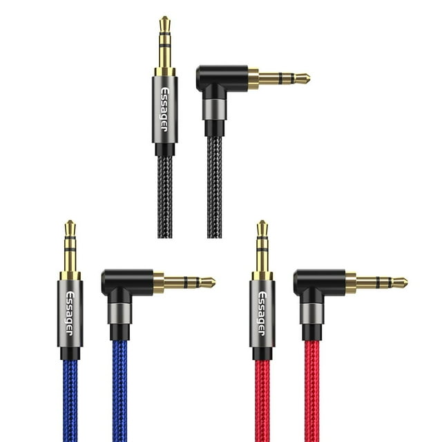 Câble Audio Mâle à Mâle 3,5 Mm aux Jack pour Casque de Voiture (Rouge)