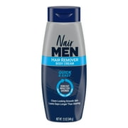 Nair Men Body Cream Hair Remover, Body Hair Removal Cream, 12 oz (2 pack)