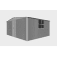 thumbnail image 7 of Metal Outdoor Storage Shed 13FT x 11FT, Metal Shed Kit with  Dual-Zone Storage, Metal Sheds Outdoor Storage for Backyard Garden Patio Lawn, Black, 7 of 7